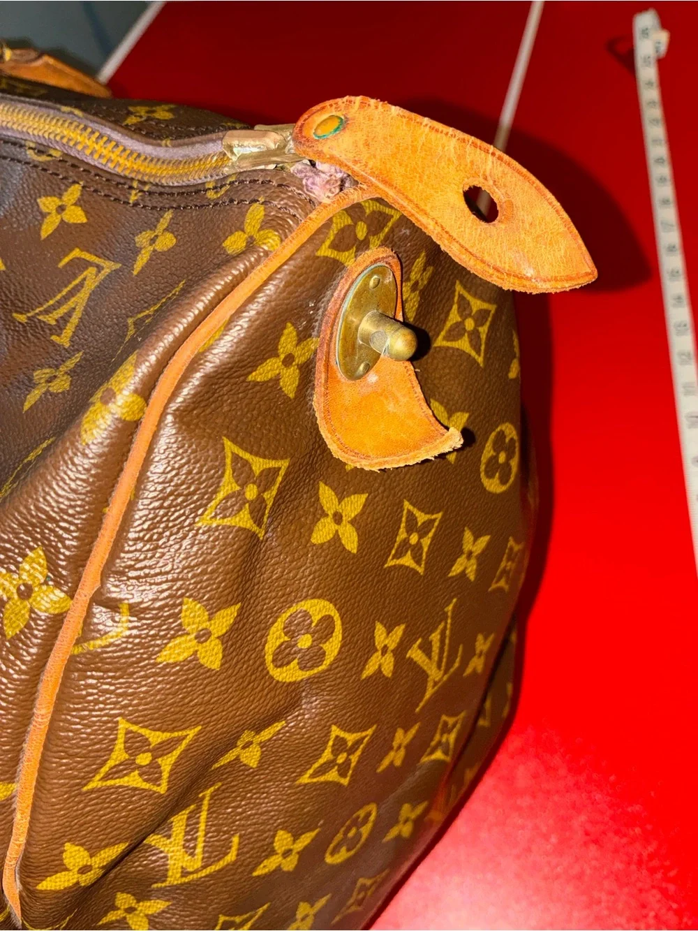Louis Vuitton Brown Monogram Canvas Duffel Keepall 60 with dusty